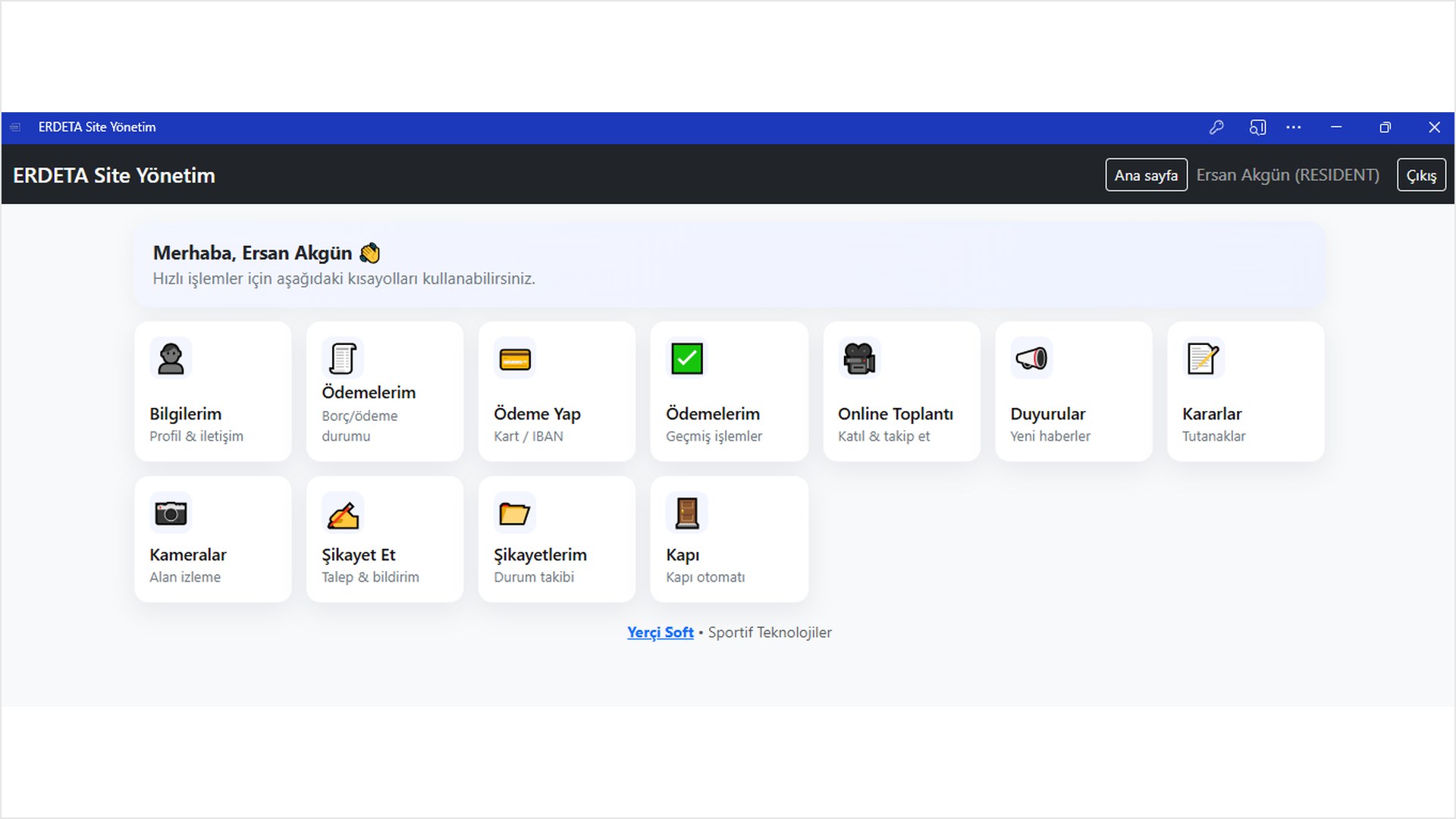 Sakin Paneli ekran görüntüsü